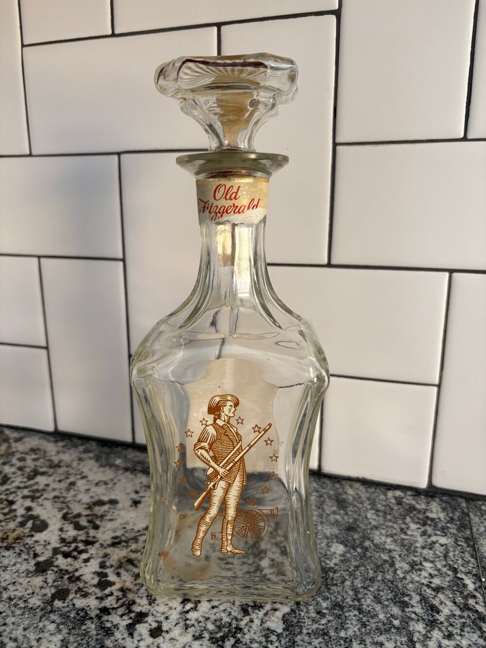 VTG Colonial Old Fitzgerald Kentucky Straight Bourbon Whiskey Decanter Bottle